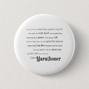 I am a Marathoner 6 Cm Round Badge