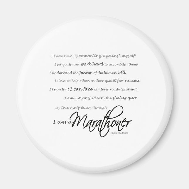 I am a Marathoner - Script Magnet (Front)