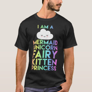 I Am a Mermaid Unicorn Fairy Kitten Kid T-Shirt
