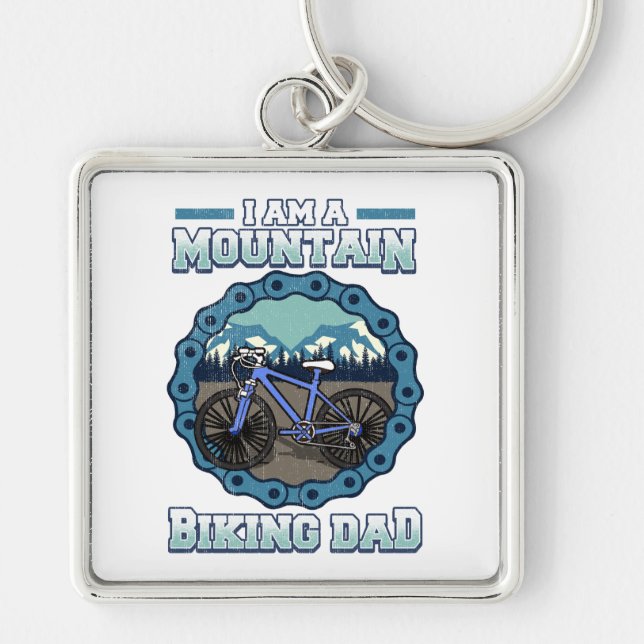 I Am A Mountain Bike Dad Cyclists Key Ring (Front)