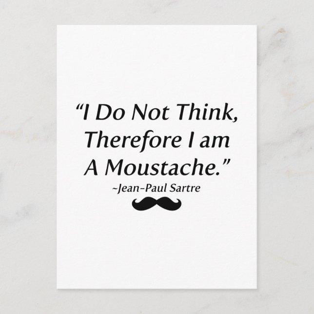 I Am A Moustache Postcard (Front)
