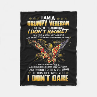 I Am A Mpy Veteran I Served I Sacrificed I Don't R Fleece Blanket