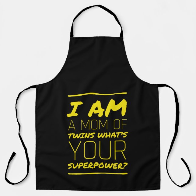 I am a mum of twins what’s your superpower apron (Front)