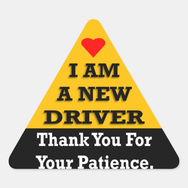 I Am A New Driver Triangle Sticker (Front)