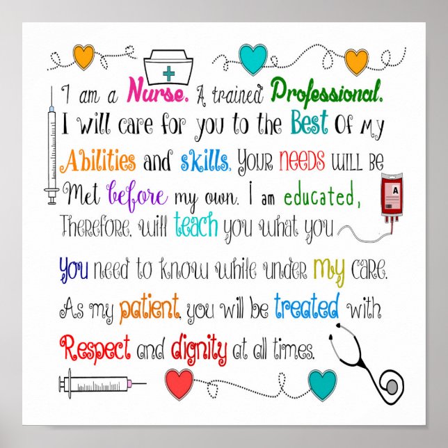 I Am A Nurse Poster (Front)