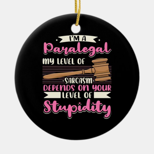 I Am A Paralegal Ceramic Tree Decoration (Front)