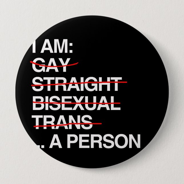 I AM A PERSON - 10 CM ROUND BADGE (Front)