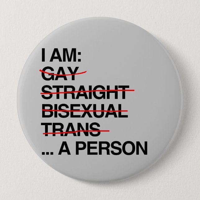I AM A PERSON 10 CM ROUND BADGE (Front)