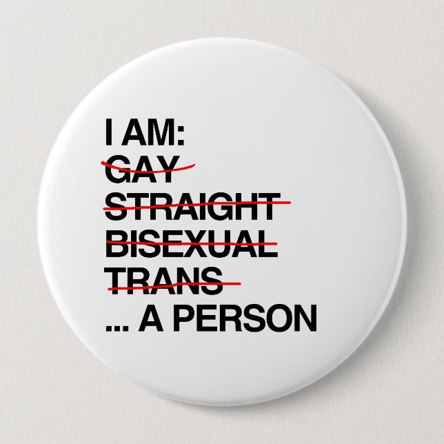 I AM A PERSON 10 CM ROUND BADGE (Front)