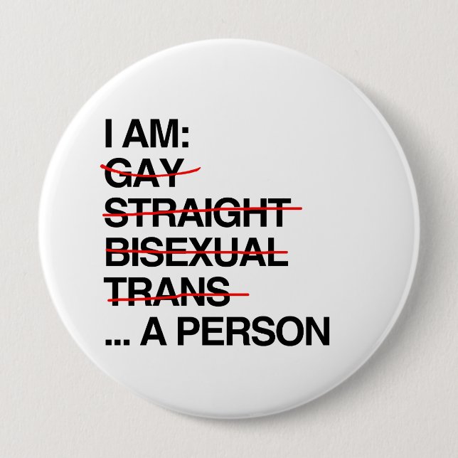 I AM A PERSON 10 CM ROUND BADGE (Front)