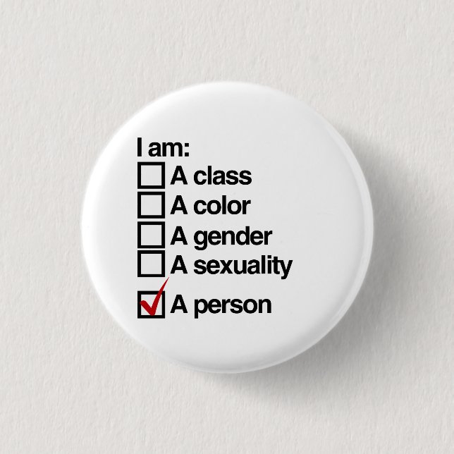 I am a person (class) 3 cm round badge (Front)