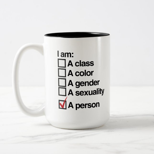 I am a person (class) Two-Tone coffee mug (Left)