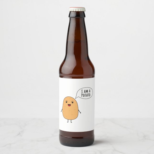 I am a potato beer bottle label (Front)