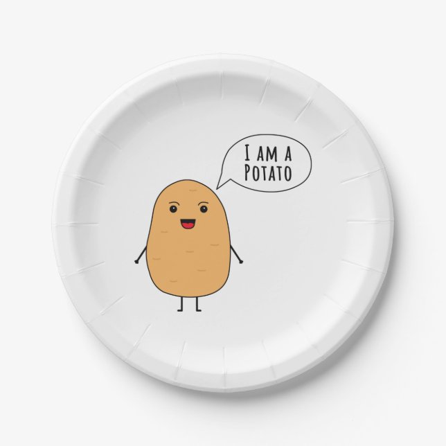 I am a potato paper plate (Front)
