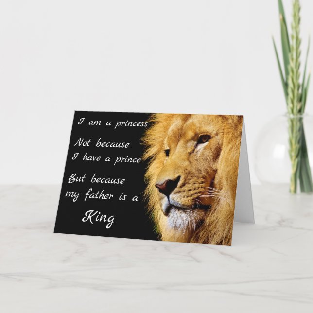 I Am a Princess, My Father a King Quote Card (Front)
