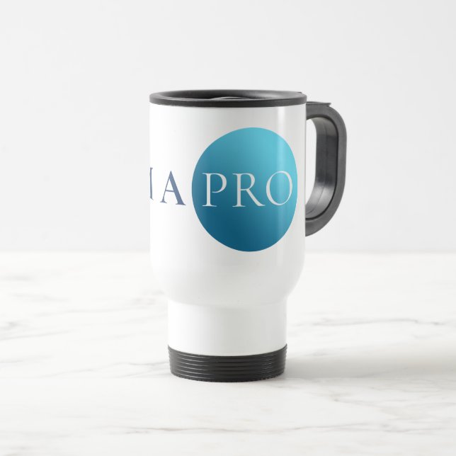 I AM A PRO | Bold Minimalist Blue Circle Mug (Front Right)
