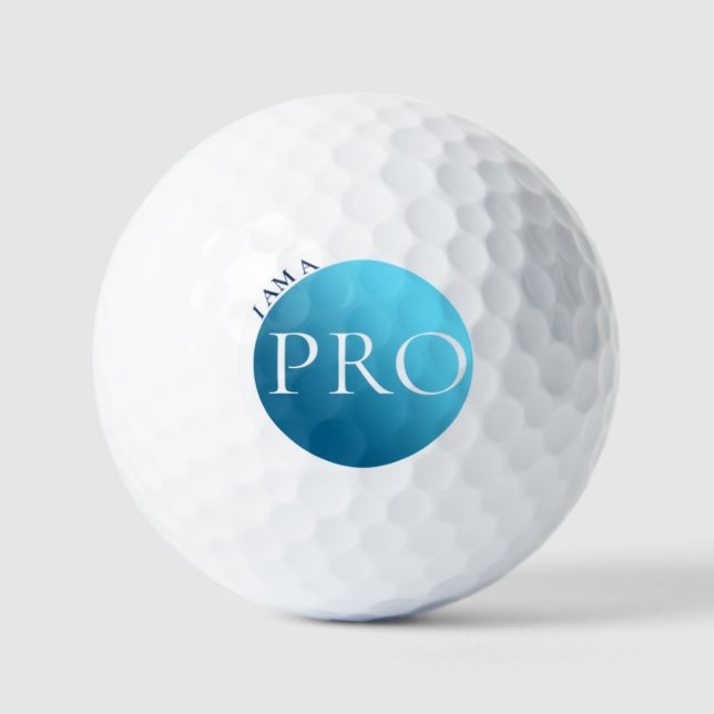 I AM A PRO - Custom Blue Golf Ball (Front)