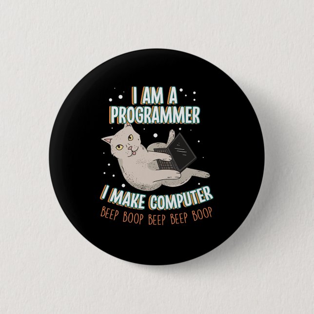 I Am A Programmer Coder Developer Computer Gift 6 Cm Round Badge (Front)