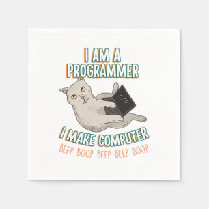 I Am A Programmer Coder Developer Computer Gift Napkin