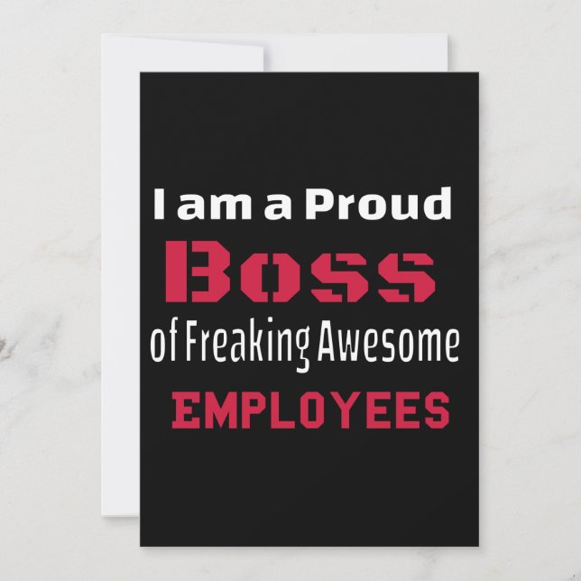 I am a Proud Boss of Freaking Awesome Employees Announcement (Front)