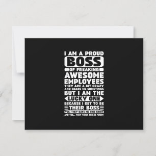 I Am a Proud Boss of Freaking Awesome Employees Sh RSVP Card