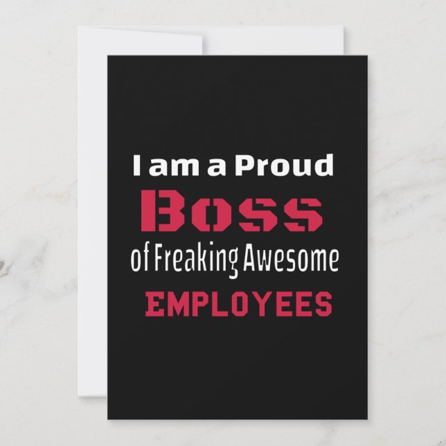 I am a Proud Boss of Freaking Awesome Employees Thank You Card (Front)