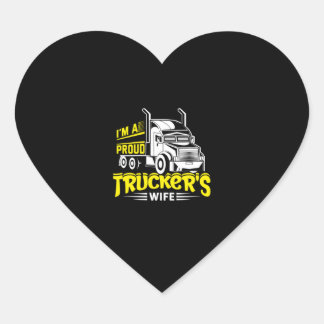 I am a proud truckers wife heart sticker