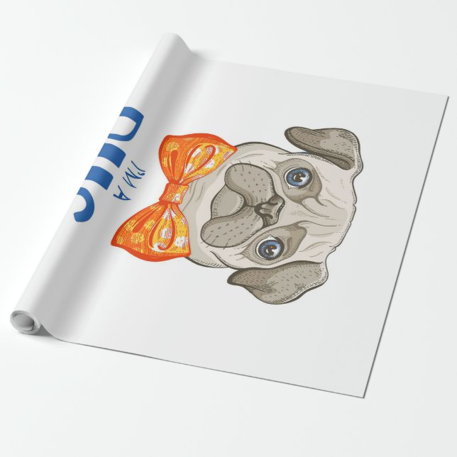 I Am A Pug, Funny Pug Gift, Pug Lover Gift Wrapping Paper (Unrolled)