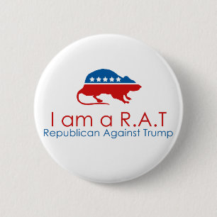 I am a R.A.T: Republican Against Trump 6 Cm Round Badge