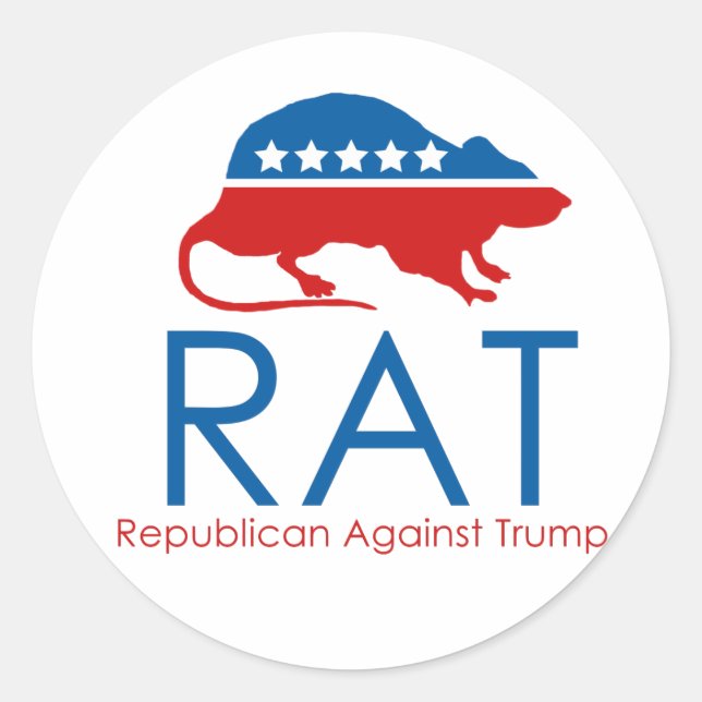 I am a R.A.T: Republican Against Trump Classic Round Sticker (Front)