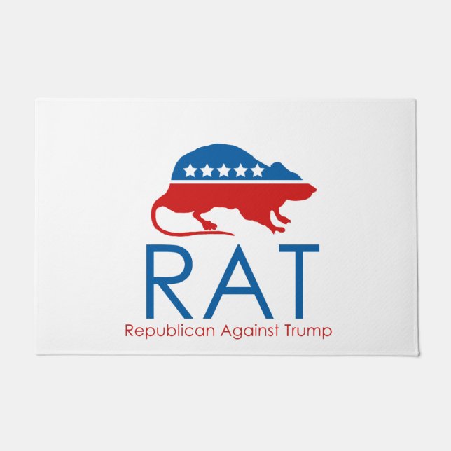 I am a R.A.T: Republican Against Trump   Doormat (Front)