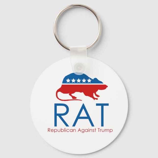 I am a R.A.T: Republican Against Trump Key Ring (Front)