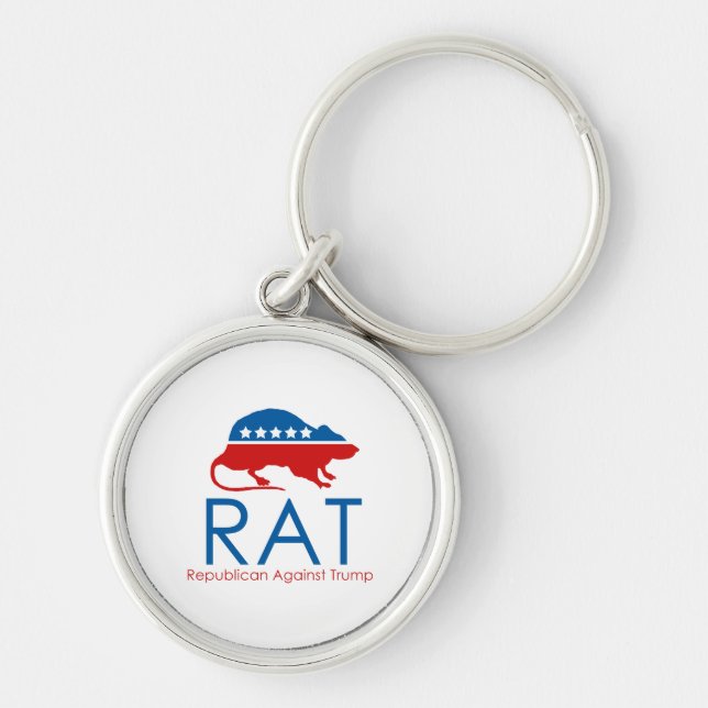 I am a R.A.T: Republican Against Trump Key Ring (Front)