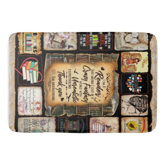 I Am A Reader Blanket, Book Lover Blanket, Bath Mat (Front)