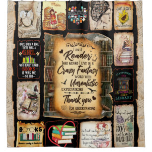 I Am A Reader Blanket, Book Lover Blanket, Shower Curtain