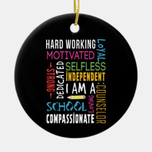 I Am A School Counselor Appreciation Ceramic Tree Decoration