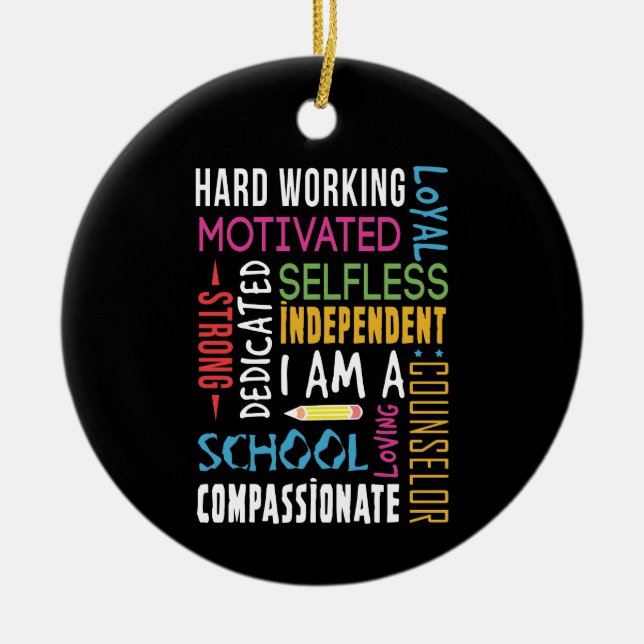 I Am A School Counselor Appreciation Ceramic Tree Decoration (Front)