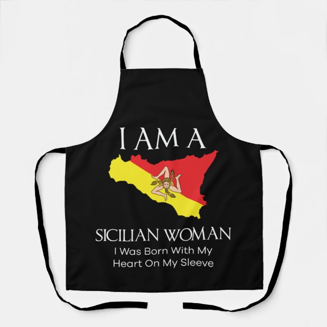 I Am A Sicilian Woman T Shirt Apron (Front)