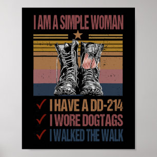 I am a simple woman I have a dd two one four I wor Poster