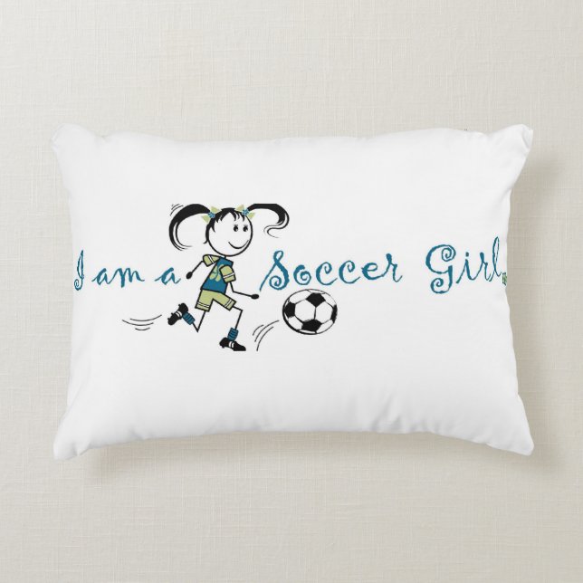 I am a "Soccer" Girl  Decorative Cushion (Front)