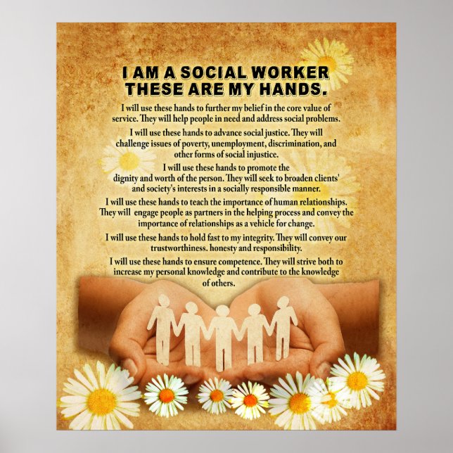  I Am A Social Worker Inspiration & Motivational Poster (Front)