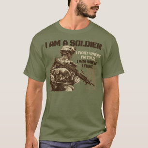 I Am A Soldier on Men's Fatigue Green T-Shirt