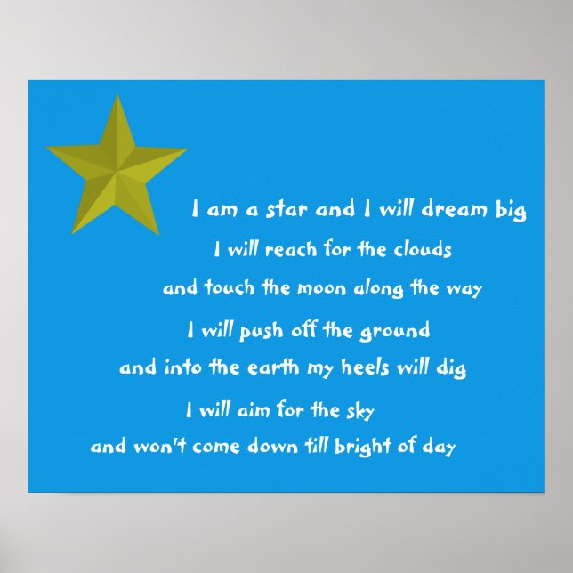 I am a star children's poem poster (Front)
