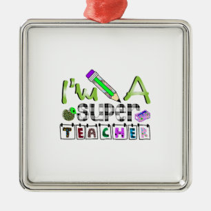 I Am A Super Teacher Metal Tree Decoration