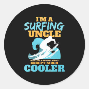 I Am A Surfing Uncle Classic Round Sticker