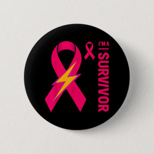 I Am A Survivor Breast Cancer Awareness Pink Ribbo 6 Cm Round Badge