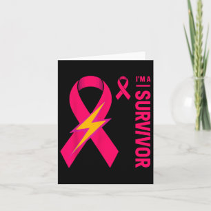 I Am A Survivor Breast Cancer Awareness Pink Ribbo Card