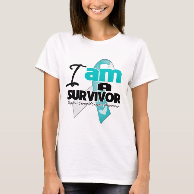 I am a Survivor - Cervical Cancer T-Shirt (Front)