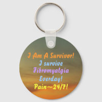 I Am A Survivor!, I survive, Fibromyalgia.keychain