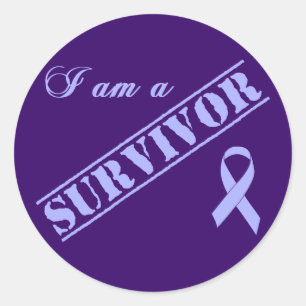 I am a Survivor - Lavender Ribbon General Cancer Classic Round Sticker